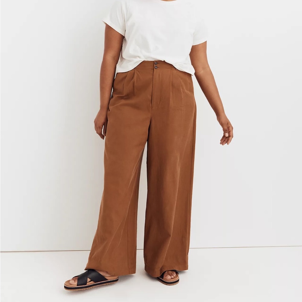 Madewell Harlow wide leg pants in Acorn